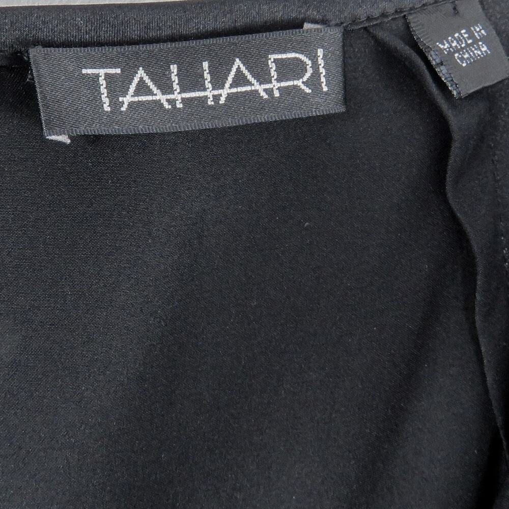 90s Vintage Tahari Black Frayed Tassel Midi Skirt Pencil Skirt with Sequins 29" - Picture 8 of 8